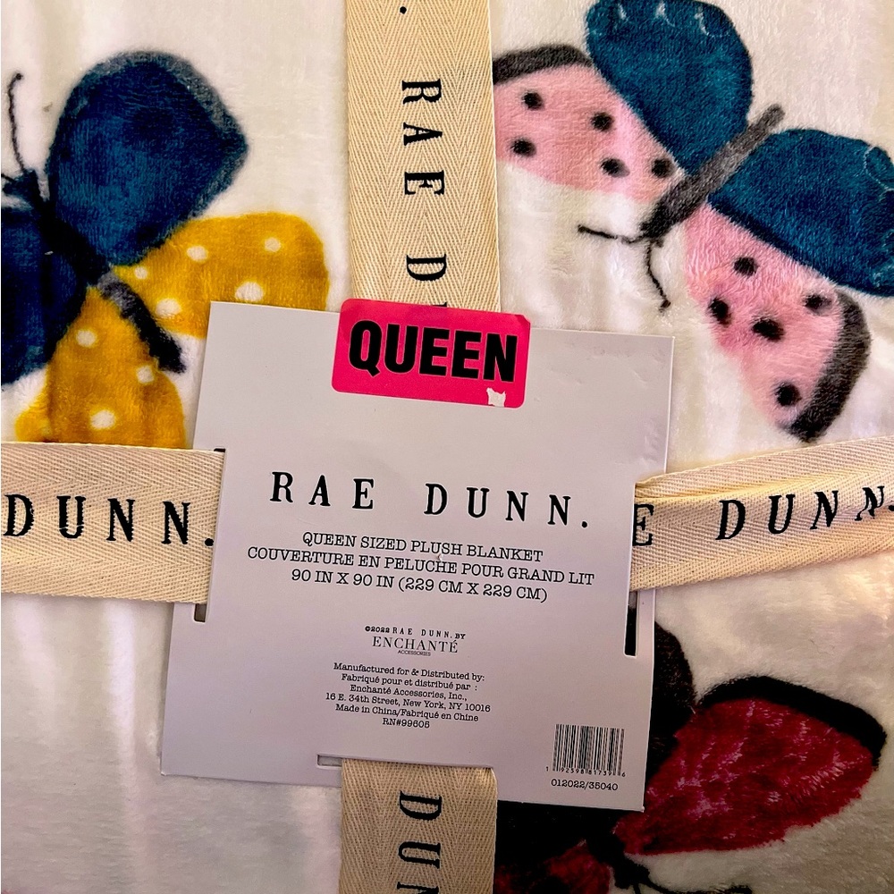 Rae Dunn Bliss Queen Size Printed Plush Blanket